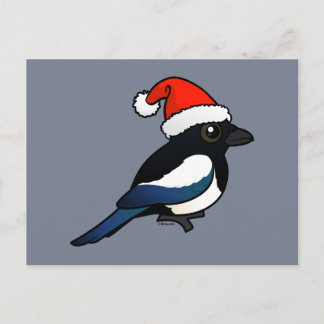 Postal Festiva Magpie Santa