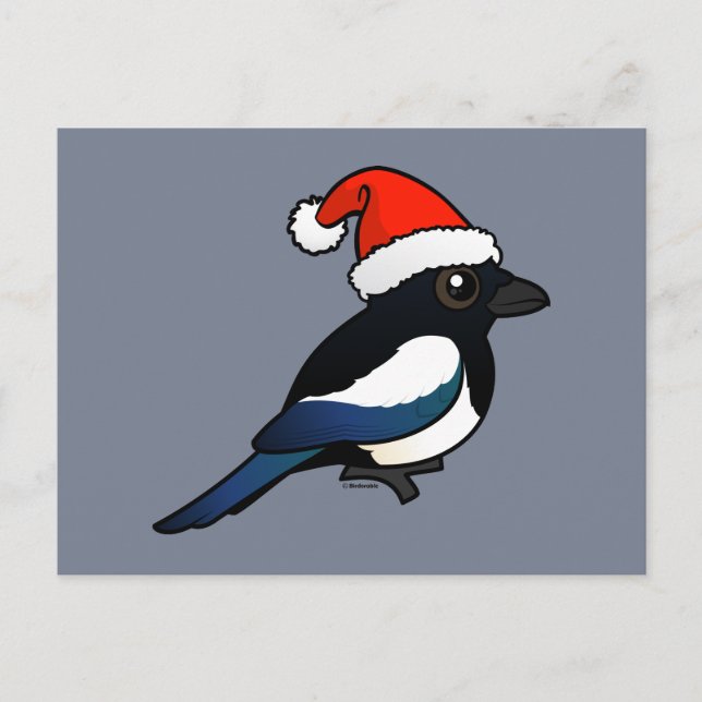 Postal Festiva Magpie Santa (Anverso)