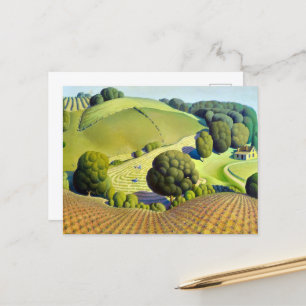 Postal Festiva Maíz joven por Grant Wood