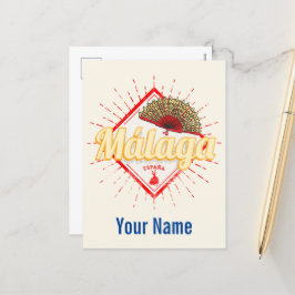 Postal Festiva Málaga Andalucía España Retro Flamenco Vintage