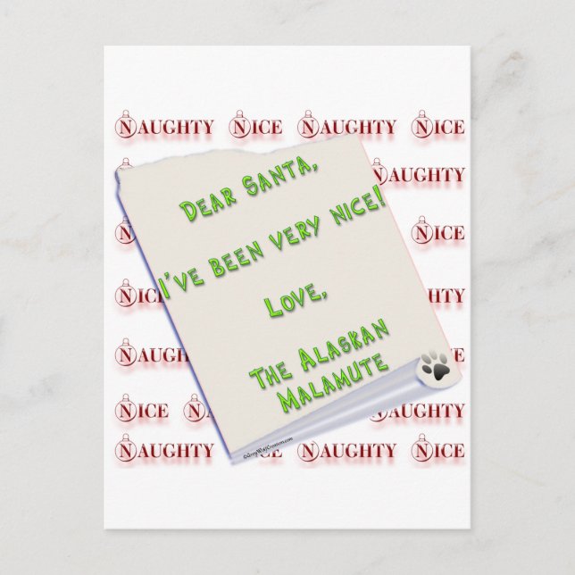 Postal Festiva Malamute de Alaska (Anverso)