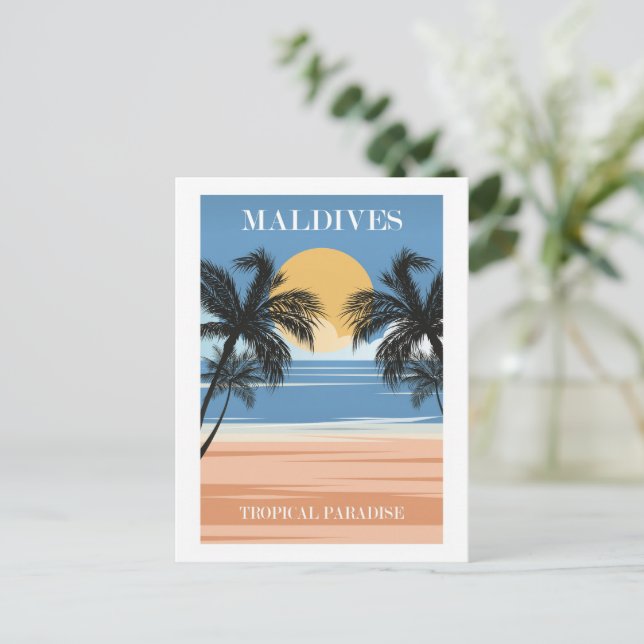 Postal Festiva Maldivas, paraíso tropical (Anverso de pie)