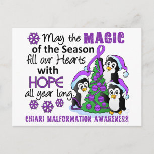 Postal Festiva Malformación de Chiari de los pingüinos del