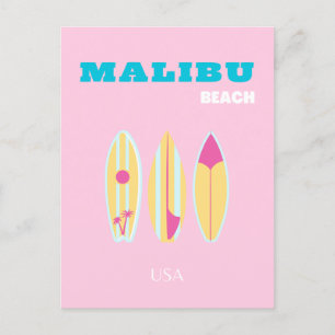 Postal Festiva Malibu, Playa Malibu, Preppy, Chica Preppy, Rosa
