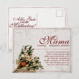 Postal Festiva Mamá - simplemente insustituible - Ramo