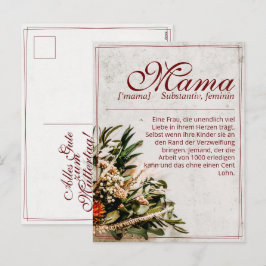 Postal Festiva Mamá - simplemente insustituible - Ramo