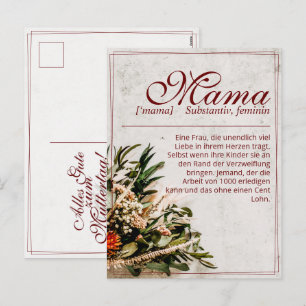 Postal Festiva Mamá - simplemente insustituible - Ramo