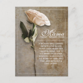 Postal Festiva Mamá - simplemente irreemplazable - cosecha