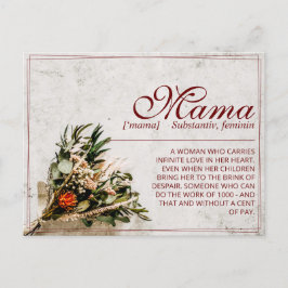 Postal Festiva Mamá - simplemente irremplazable - Bouquet