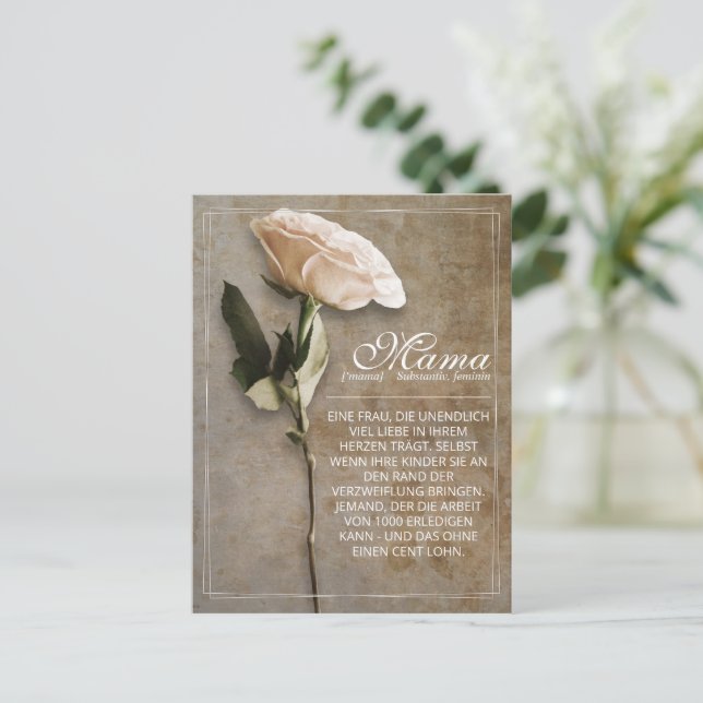 Postal Festiva Mamá - simplemente irremplazable - post vintage de (Anverso de pie)