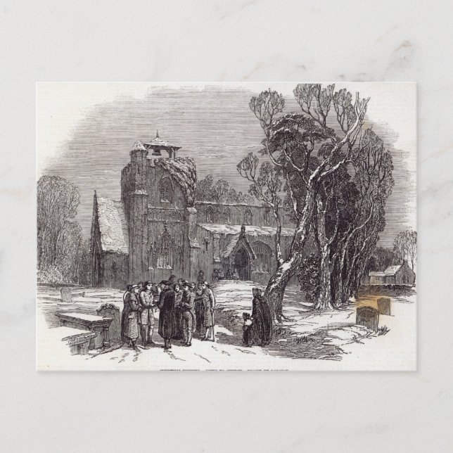 Postal Festiva Mañana de navidad: El ir a la iglesia (Anverso)