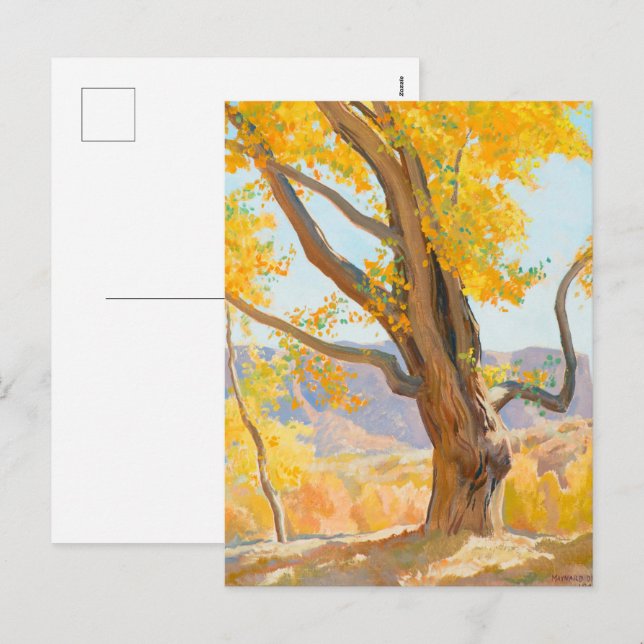 Postal Festiva Mañana de octubre por Maynard Dixon (Anverso / Reverso)