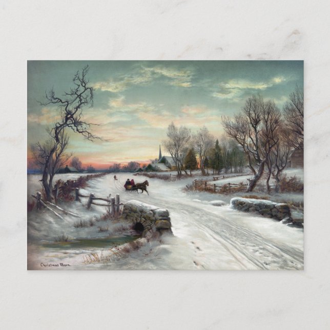 Postal Festiva MAÑANA del NAVIDAD, c1885. (Anverso)