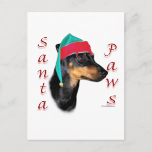 Postal Festiva Manchester Terrier Santa Paws