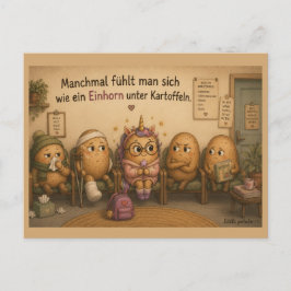 Postal Festiva Manchmal fühlt man sich - Einhorn - Wartezimmer