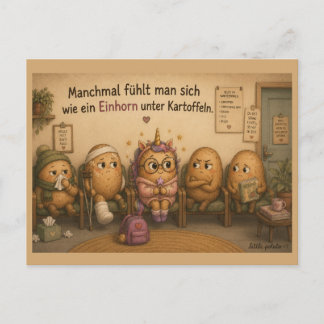 Postal Festiva Manchmal fühlt man sich - Einhorn - Wartezimmer