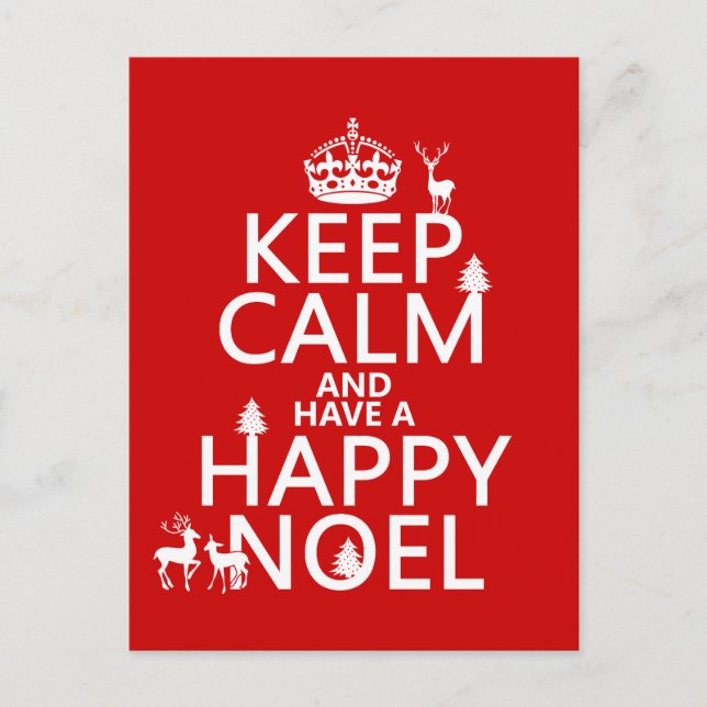 Postal Festiva Mantén la calma y ten un Noel feliz (navidades) (Anverso)