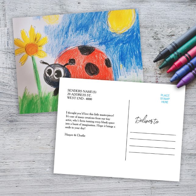 Postal Festiva Mantener el arte de los niños (Subido por el creador)