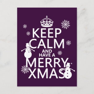 Postal Festiva Mantener la calma y tener unas navidades de mora (