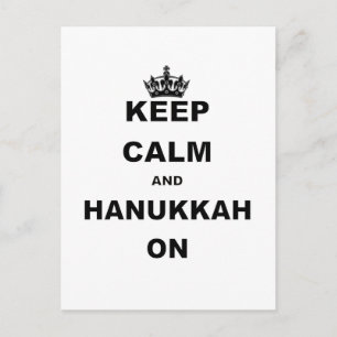 POSTAL FESTIVA MANTENGA LA CALMA Y HANUKKAH EN MARCHA