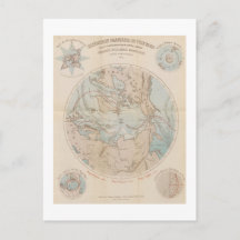 Mapa Ártico del Polo Norte Francés Antiguo 1867