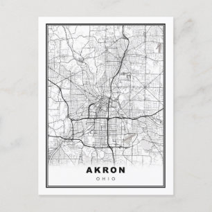 Postal Festiva Mapa de Akron