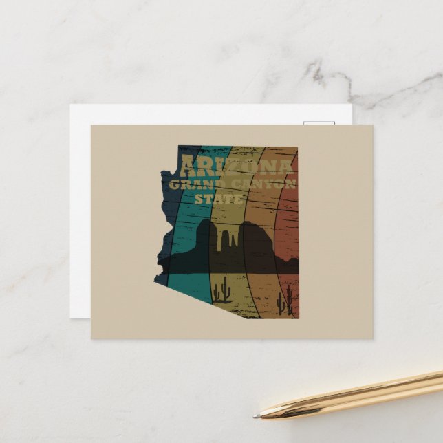 Postal Festiva Mapa de Arizona Sedona del gran cañón del paisaje  (Anverso/Reverso In Situ)