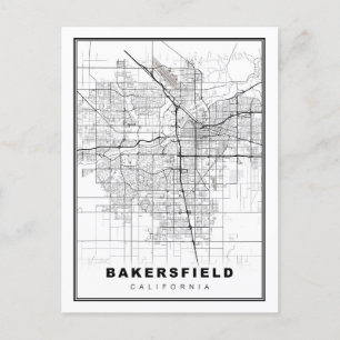 Postal Festiva Mapa de Bakersfield