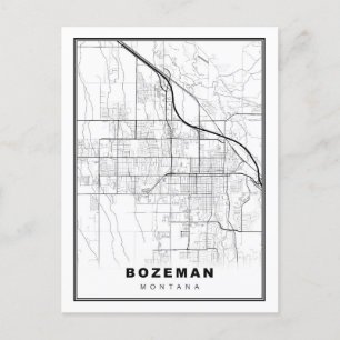 Postal Festiva Mapa de Bozeman
