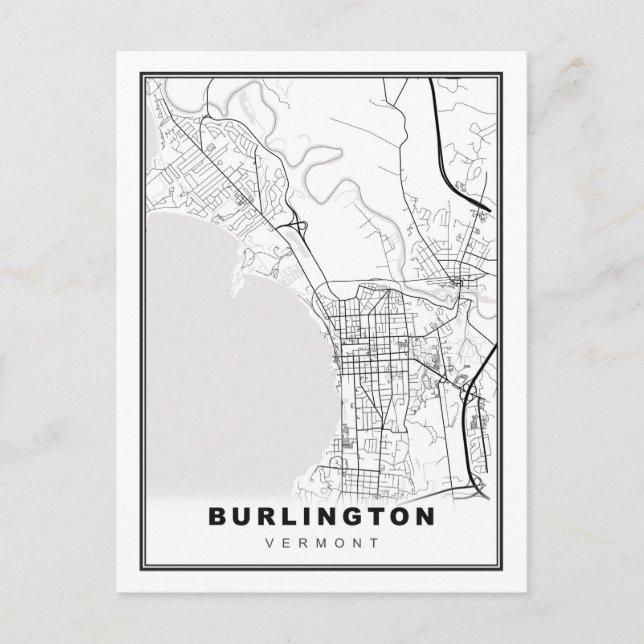 Postal Festiva Mapa de Burlington (Anverso)