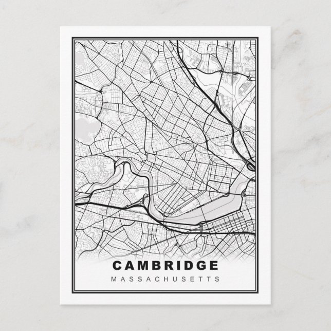 Postal Festiva Mapa de Cambridge (Anverso)