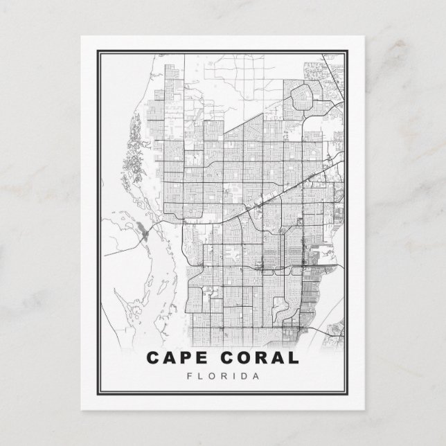 Postal Festiva Mapa de Cape Coral (Anverso)