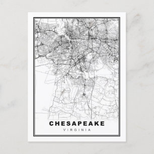 Postal Festiva Mapa de Chesapeake