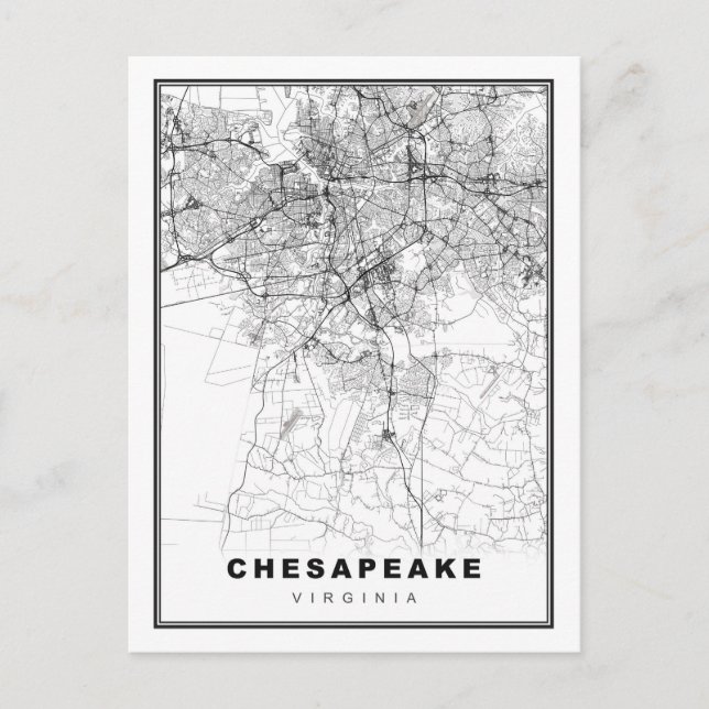 Postal Festiva Mapa de Chesapeake (Anverso)