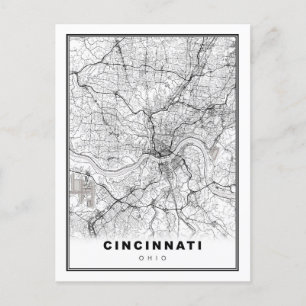 Postal Festiva Mapa de Cincinnati