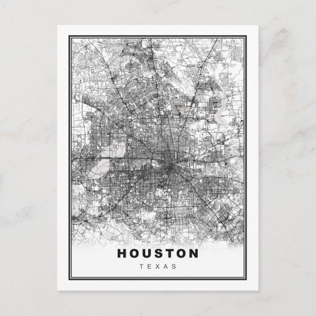 Postal Festiva Mapa de Houston (Anverso)