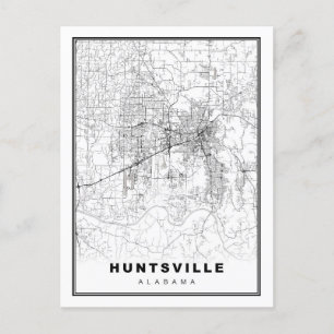 Postal Festiva Mapa de Huntsville
