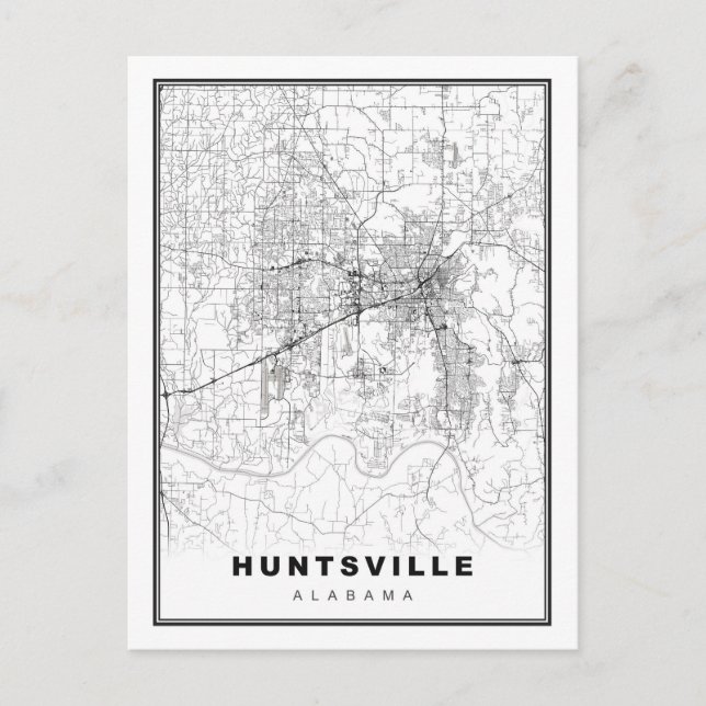 Postal Festiva Mapa de Huntsville (Anverso)
