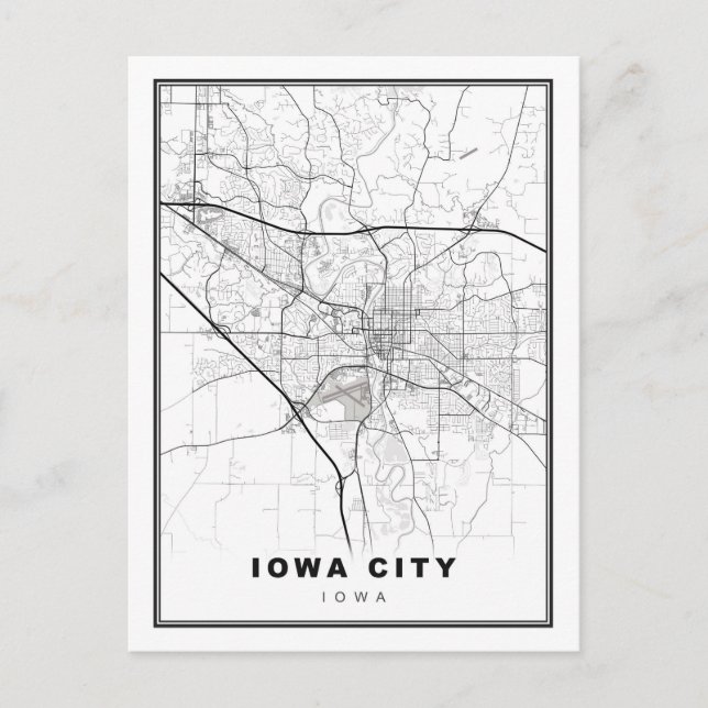 Postal Festiva Mapa de Iowa (Anverso)
