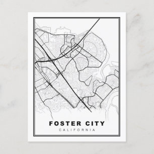 Postal Festiva Mapa de la ciudad de Foster