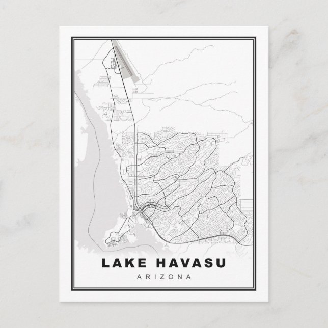 Postal Festiva Mapa de la ciudad de Lake Havasu (Anverso)