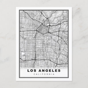 Postal Festiva Mapa de Los Ángeles