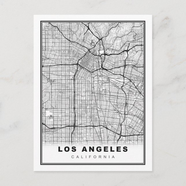 Postal Festiva Mapa de Los Ángeles (Anverso)