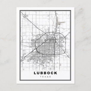 Postal Festiva Mapa de Lubbock