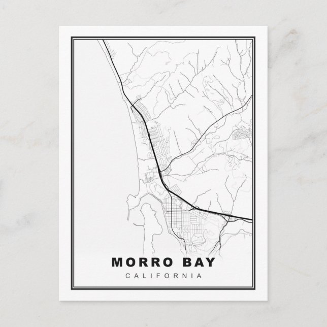 Postal Festiva Mapa de Morro Bay (Anverso)