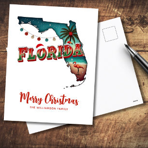 Postal Festiva Mapa de Navidades del estado de Florida