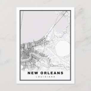 Postal Festiva Mapa de Nueva Orleans