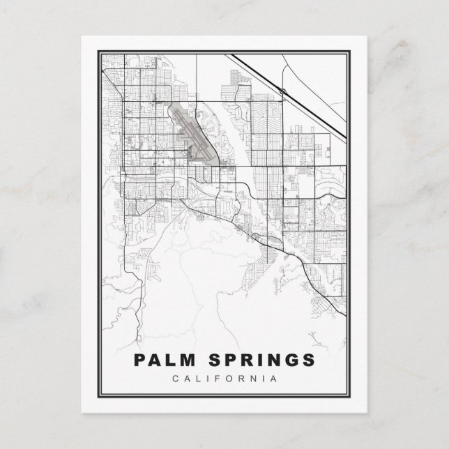 Postal Festiva Mapa de Palm Springs (Anverso)