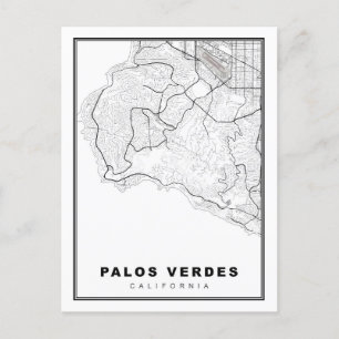Postal Festiva Mapa de Palos Verdes
