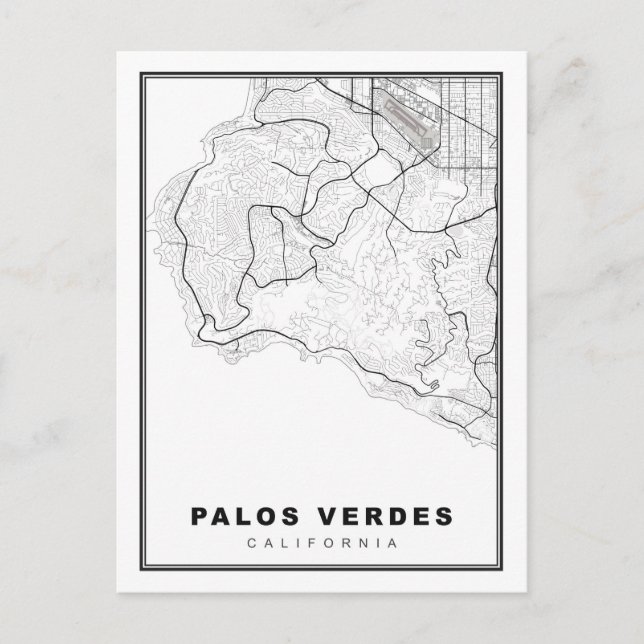 Postal Festiva Mapa de Palos Verdes (Anverso)